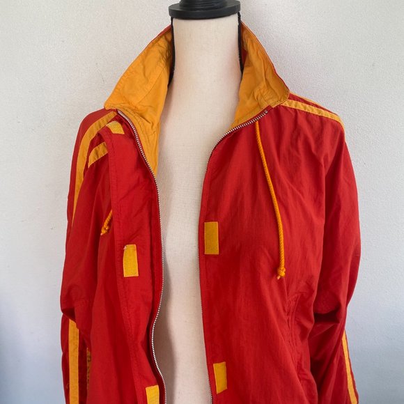 Vintage Red & Yellow Windbreaker Bomber Jacket - Picture 6 of 11